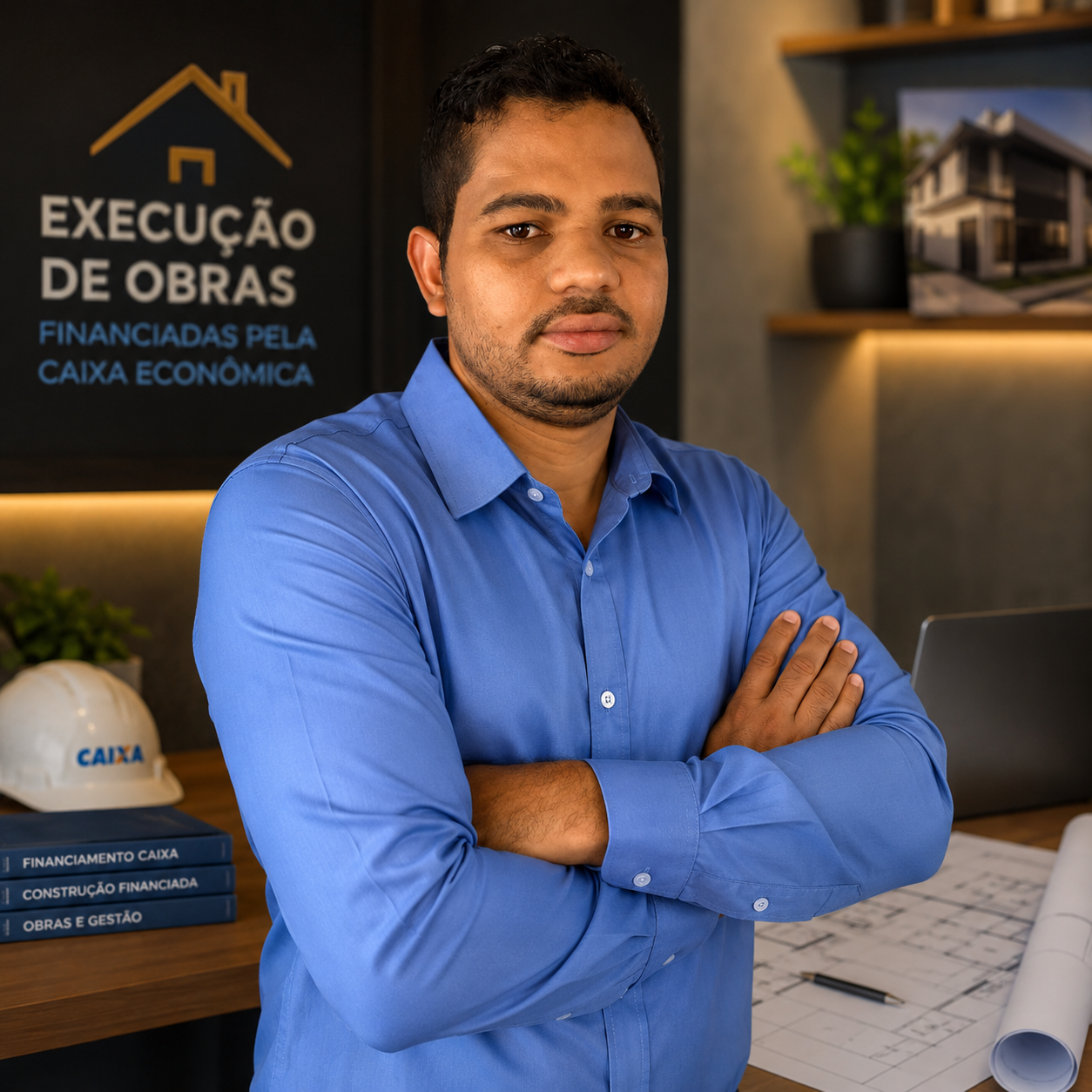 Elesandro Alves dos Santos, engenheiro civil, em seu escritório